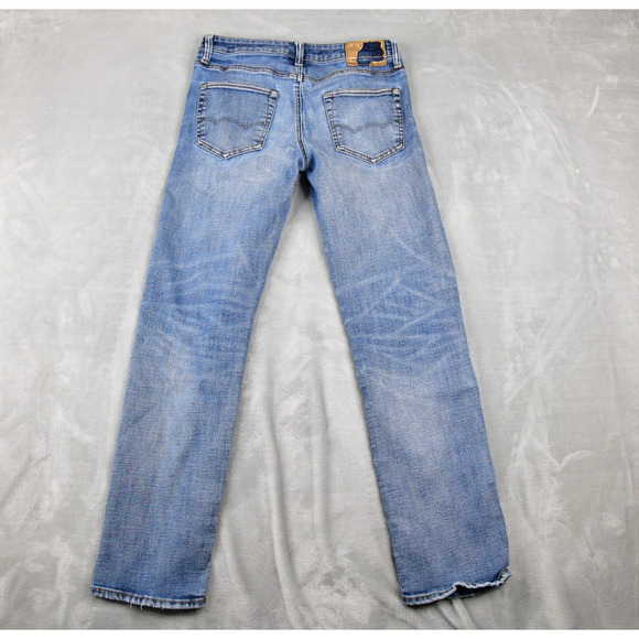 American Eagle Jeans Mens 30x32 (29x30 Meas) Original Straight Blue Denim - Picture 6 of 11